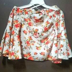 Womens Floral 3/4 Sleeve Top
